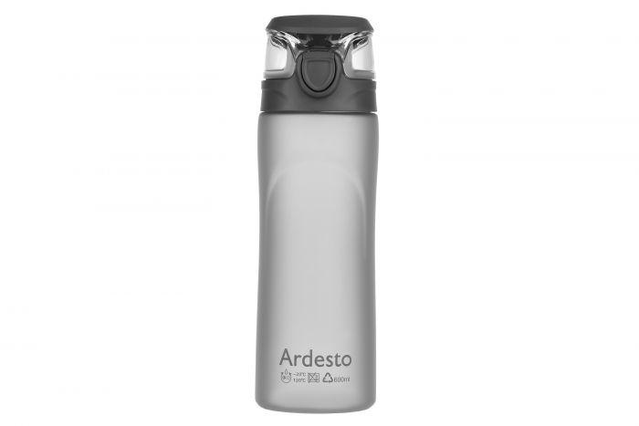 Пляшка для води Ardesto 600 мл, сіра, пластик