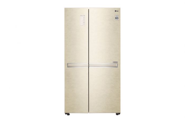 Холодильник SBS LG GC-B247SEDC, 179х74х91см, 2 дв., Холод.відд. - 406л, Мороз. відд. - 220л, A+, NF, Лінійний, Зона свіжості, Зовнішн. диспл., Бежевий