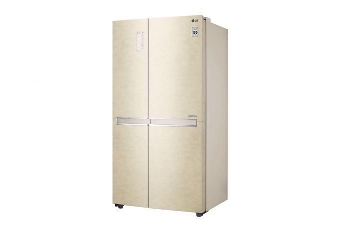 Холодильник SBS LG GC-B247SEDC, 179х74х91см, 2 дв., Холод.відд. - 406л, Мороз. відд. - 220л, A+, NF, Лінійний, Зона свіжості, Зовнішн. диспл., Бежевий