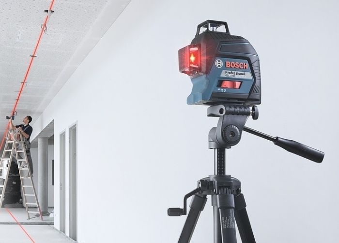 Нівелір лазерний Bosch GLL 3-80, ± 0.3 мм/м, до 30 м з приймачем 120м, 0.82 кг