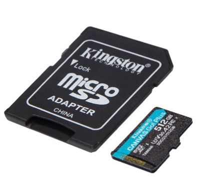 Карта пам'яті Kingston microSD  512GB C10 UHS-I U3 A2 R170/W90MB/s + SD