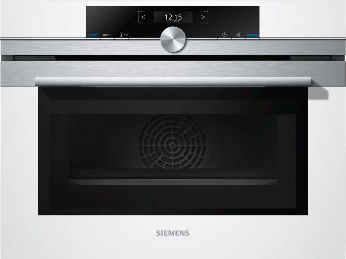 Вбудовувана електрична духова шафа с мікрохв. режимом Siemens CM633GBW1- Ш-45см/7 реж/45л./А/диспл/білий