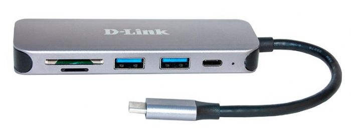 USB-Концентратор D-Link DUB-2325 2xUSB3.0, 1xUSB TypeC, 1xSD, 1x-microSD, USB TypeC