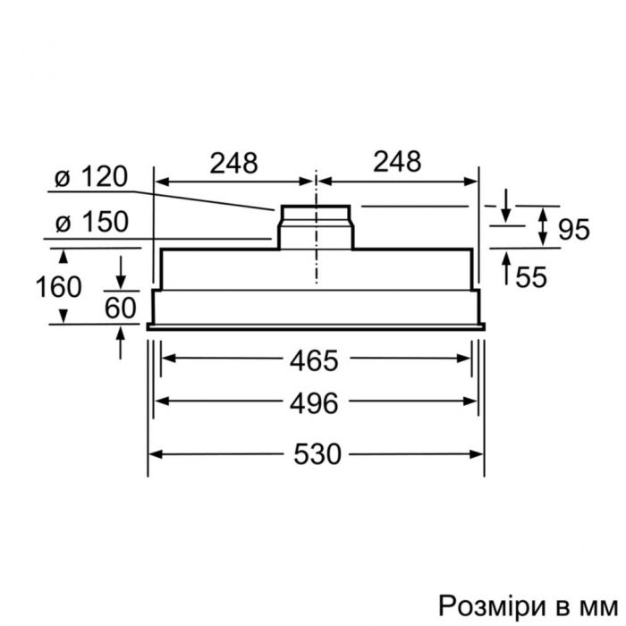 Витяжка вбудовувана Bosch DHL555BL - 60см./590м3/нерж. сталь