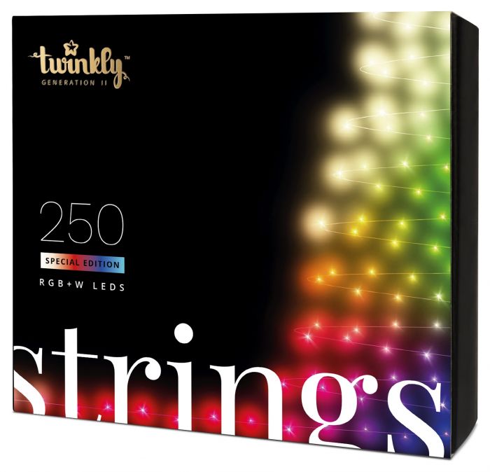 Smart LED Гірлянда Twinkly Strings RGBW 250, Gen II, IP44, 20м, кабель прозорий