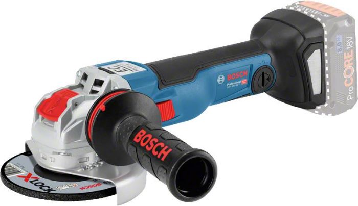 Шліфмашина кутова Bosch 18V-10 С, акумуляторна, 18В, 125 мм, 9000 об/хв, L-BOXX, 0.89 кг