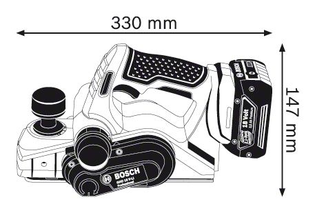 Рубанок Bosch GHO 18 V-LI, акумуляторний, ніж 82мм, стругання до 1.6 мм, вибірка паза до 8 мм, L-BOXX