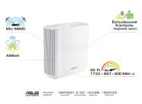 Маршрутизатор ASUS ZenWiFi XT8 1PK white AX6600 3xGE LAN 1x2.5GE WAN 1xUSB3.1 WPA3 OFDMA MESH