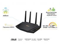 Маршрутизатор ASUS RT-AX58U AX3000 4xGE LAN 1xGE WAN 1xUSB3.1  WPA3 MU-MIMO OFDMA MESH