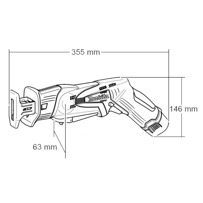 Лобзик Makita JR100DZ акумуляторний CXT 10.8 V, глибина 50мм