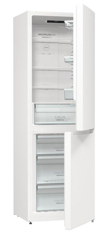 Холодильник з нижн. мороз. камерою Gorenje NRK6191EW4, 185х60х60см, 2 двері, 203( 99)л, А+, Total NF , Зона св-ті, Внутр. Диспл,