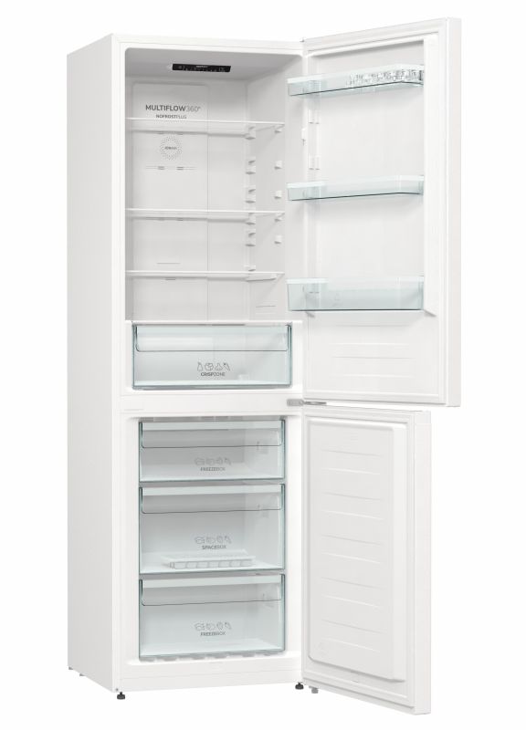 Холодильник з нижн. мороз. камерою Gorenje NRK6191EW4, 185х60х60см, 2 двері, 203( 99)л, А+, Total NF , Зона св-ті, Внутр. Диспл,