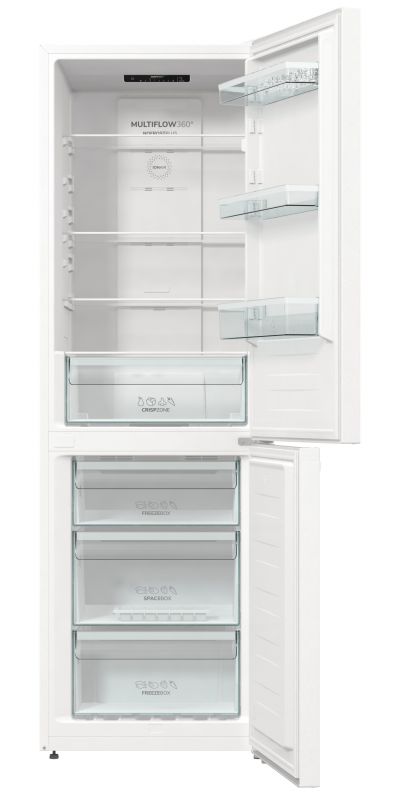 Холодильник з нижн. мороз. камерою Gorenje NRK6191EW4, 185х60х60см, 2 двері, 203( 99)л, А+, Total NF , Зона св-ті, Внутр. Диспл,