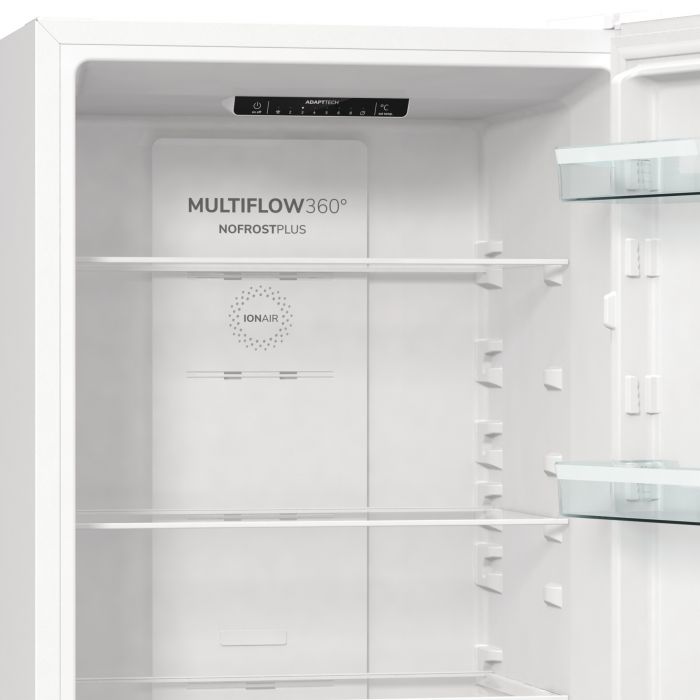 Холодильник з нижн. мороз. камерою Gorenje NRK6191EW4, 185х60х60см, 2 двері, 203( 99)л, А+, Total NF , Зона св-ті, Внутр. Диспл,