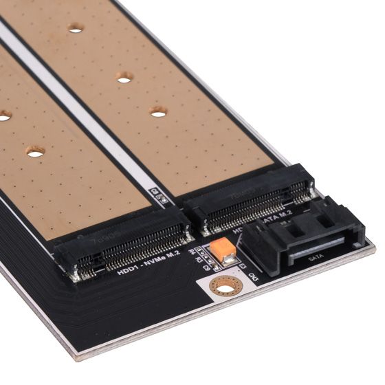 Плата-адаптер SST-ECM22 PCIe x4 для SSD m.2 NVMe + SATA 2242, 2260, 2280, 22110