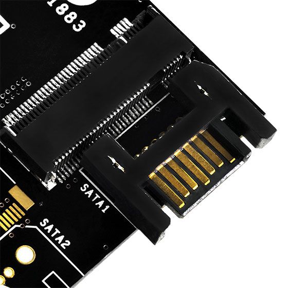 Плата-адаптер SST-ECM20 PCIe x4 для SSD m.2 NVMe + SATA 2230, 2242, 2260, 2280