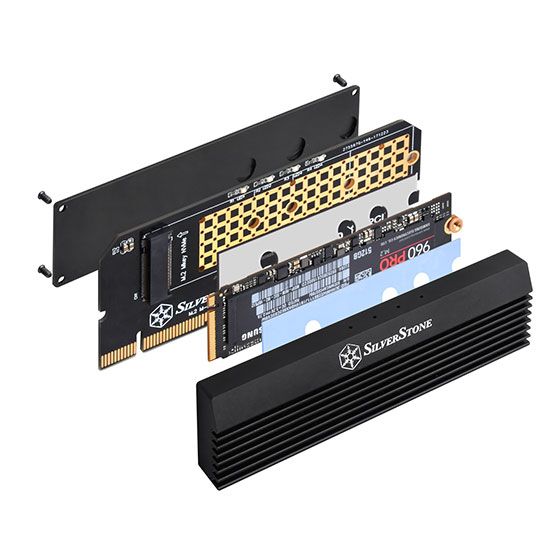 Плата-адаптер SST-ECM23 PCIe x4 для SSD m.2 NVMe 2230, 2242, 2260, 2280 Thermal Solution