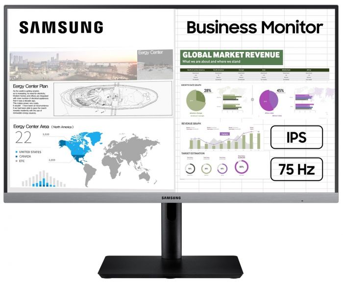 Монітор LCD 23.8" Samsung S24R650F D-Sub, HDMI, DP, USB, ІPS, 75Hz, Pivot