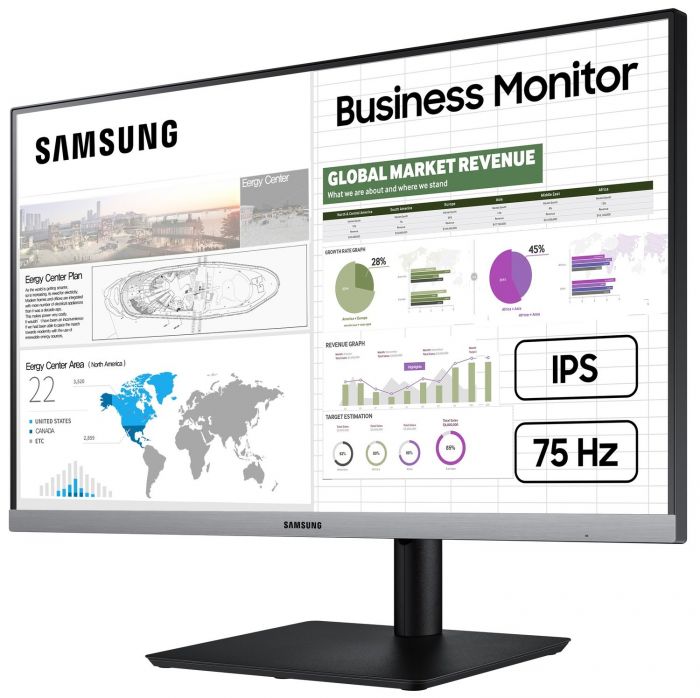 Монітор LCD 23.8" Samsung S24R650F D-Sub, HDMI, DP, USB, ІPS, 75Hz, Pivot