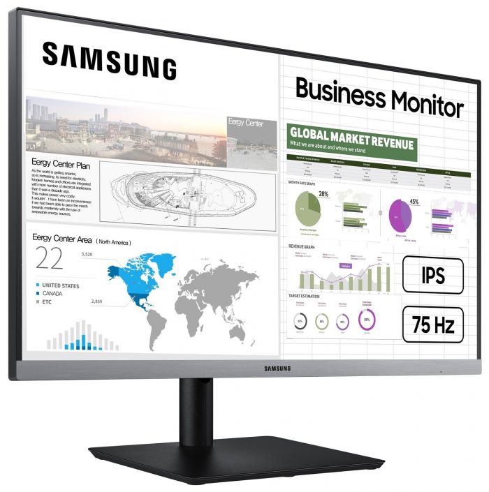 Монітор LCD 23.8" Samsung S24R650F D-Sub, HDMI, DP, USB, ІPS, 75Hz, Pivot