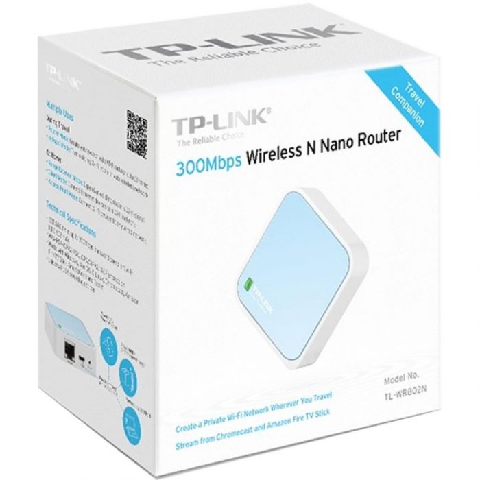Маршрутизатор TP-LINK TL-WR802N N300 1xFE WAN/LAN 1xmicro USB nano
