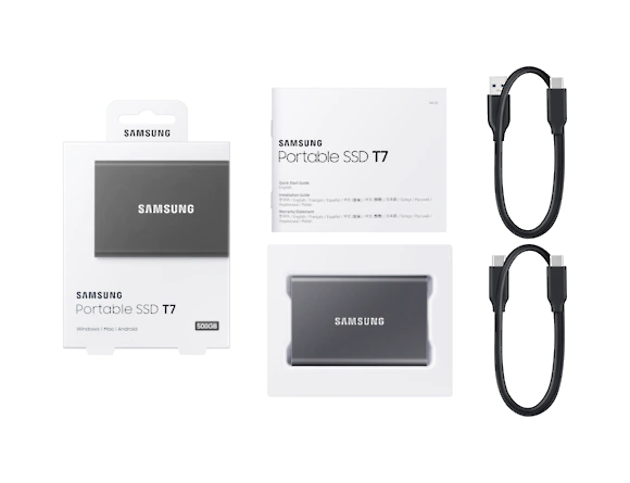 Портативний SSD Samsung 1TB USB 3.2 Gen 2 Type-C T7 Сірий