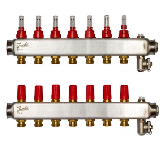 Розподільний колектор  Danfoss SSM-F 7+7 з ротаметрами, нержавіюча сталь