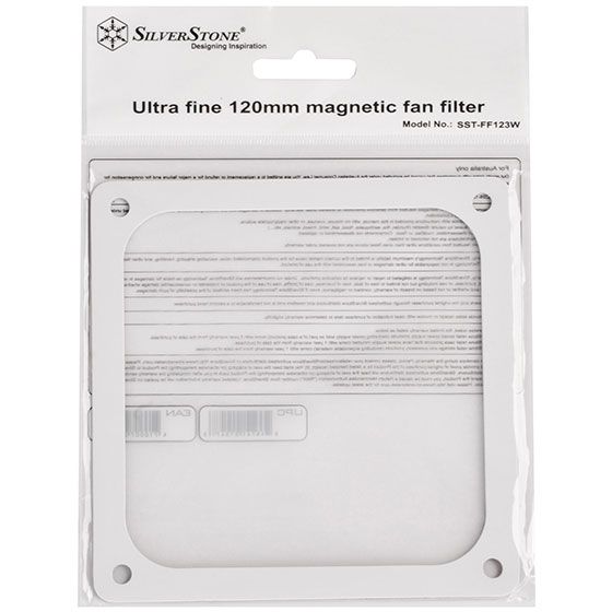 Пиловий магнітний фільтр для вентилятора SilverStone FF123W,1 шт.,120x120x1.5мм, білий