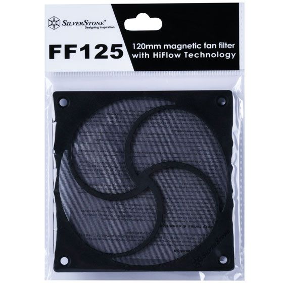 Пиловий магнітний фільтр для вентилятора SilverStone FF125B,1 шт.,120x120x1.5мм, чорний