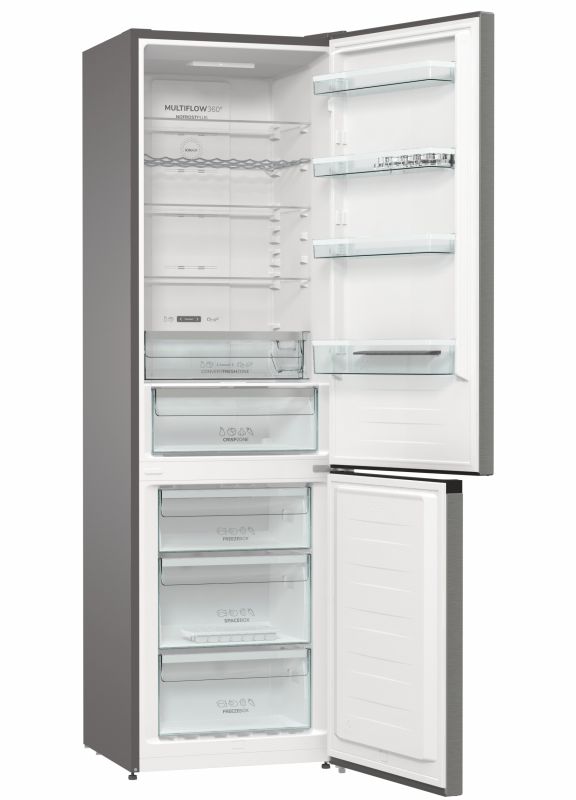 Холодильник з нижн. мороз. камерою Gorenje NRK6202AXL4, 200х60х60см, 2 двері, 235( 96)л, А++, Total NF , Зона св-ті, Зовн. Диспл