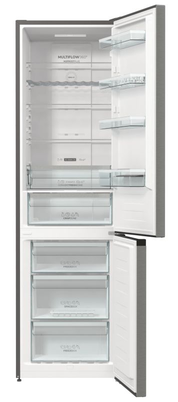 Холодильник з нижн. мороз. камерою Gorenje NRK6202AXL4, 200х60х60см, 2 двері, 235( 96)л, А++, Total NF , Зона св-ті, Зовн. Диспл