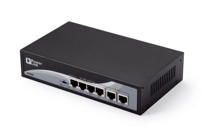 Комутатор 2E PowerLink SP402F 4xFE PoE, 2xFE Uplink, 65Вт