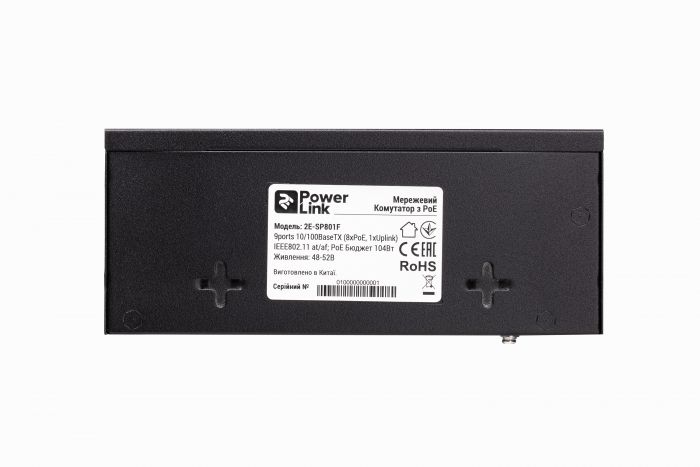 Комутатор 2E PowerLink SP801F 8xFE PoE, 1xFE Uplink, 104Вт