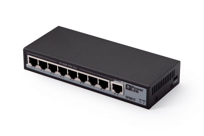 Комутатор 2E PowerLink SP801F 8xFE PoE, 1xFE Uplink, 104Вт