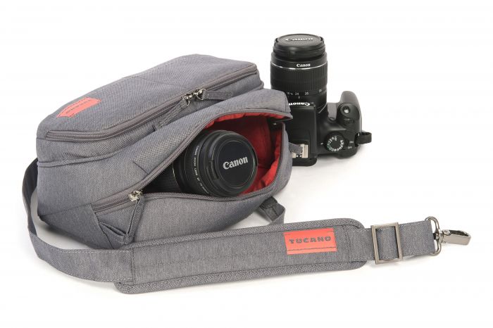 Сумка для фотоапарату, Tucano Contatto Digital Bag Medium, сіра