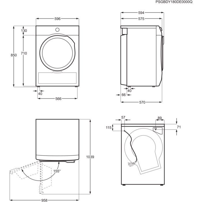 Сушильний барабан конденсаційного типу Electrolux EW6C527PU, 7кг, B, глибина 57см, Дисплей, Білий