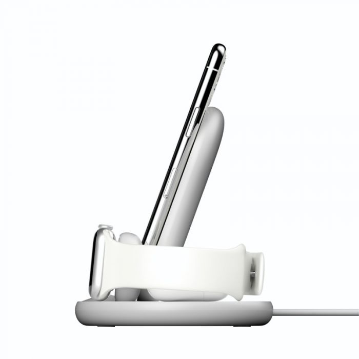 Бездротовий ЗП Belkin 3-in-1 Wireless Pad/Stand/Apple Watch, white