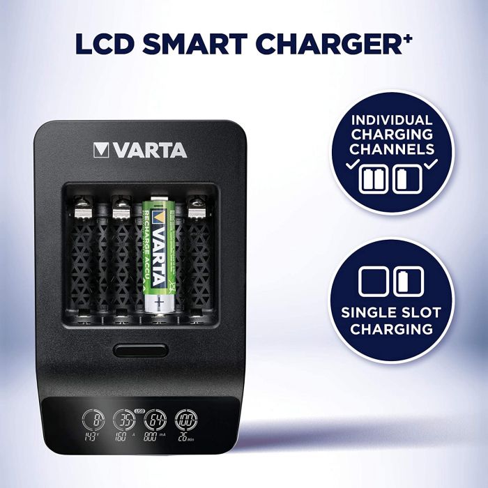 Зарядний пристрій VARTA LCD Smart Plus CHARGER+4xAA 2100 mAh
