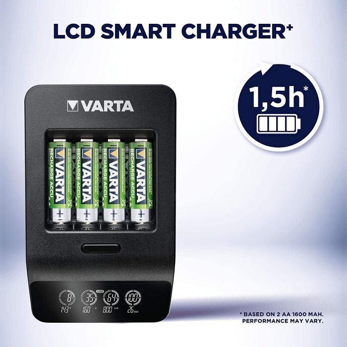 Зарядний пристрій VARTA LCD Smart Plus CHARGER+4xAA 2100 mAh