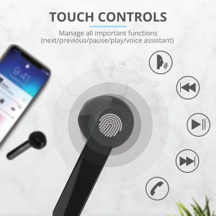 Навушники Trust Primo Touch True Wireless Mic Black