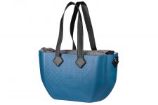 Сумка MyMia синій корпус/сіра підкл.д.мам/набір(ручки,фіксатори,ремені на візок) еко-шкіра чорний