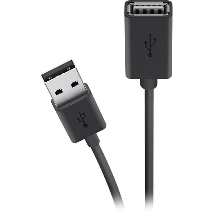 Кабель Belkin USB 2.0 (AM/AF) Extension cable 4.8m, black