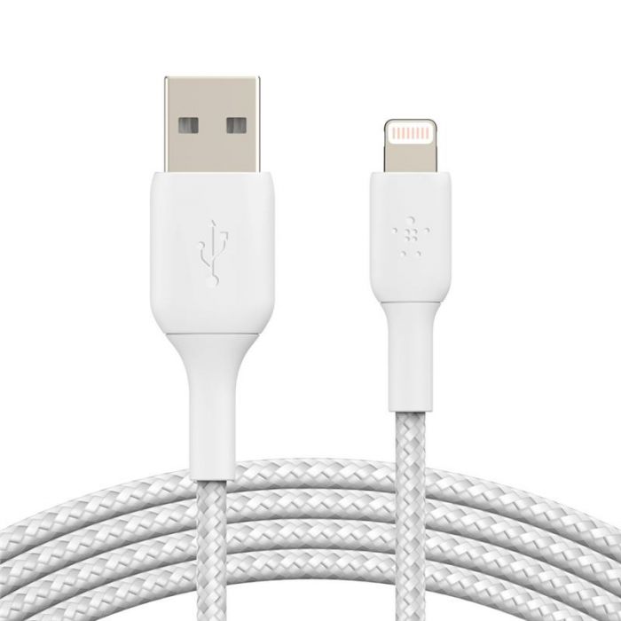 Кабель Belkin USB-A - Lightning, BRAIDED, 1m, white