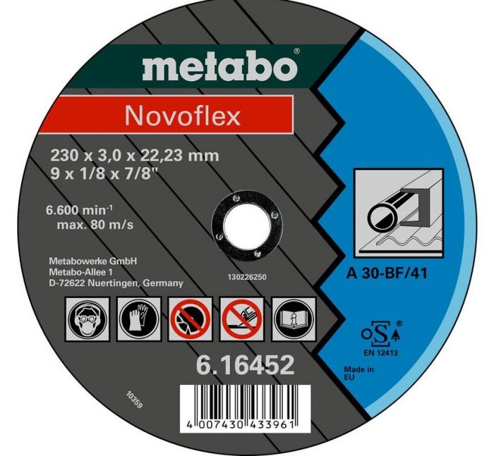 Диск відрізний Metabo Novoflex 230x3,0x22,23 сталь, TF 41