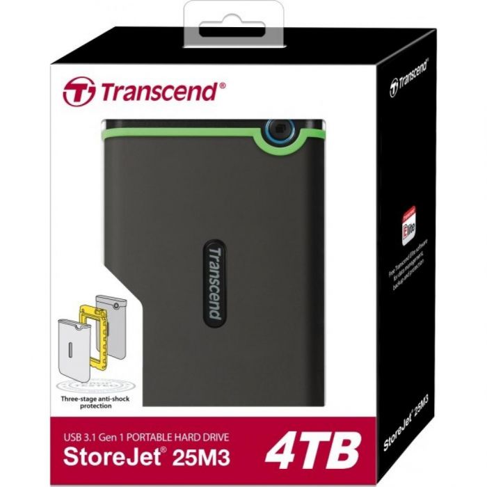 Портативний жорсткий диск Transcend 4TB USB 3.1 StoreJet 25M3 Iron Gray