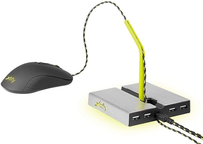 Тримач для кабелю Xtrfy B1 with 4 USB2.0 Grey-Yellow