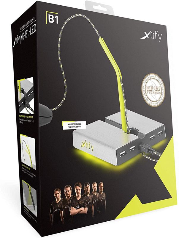 Тримач для кабелю Xtrfy B1 with 4 USB2.0 Grey-Yellow