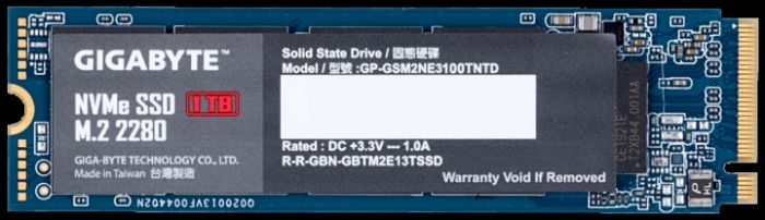Накопичувач SSD GIGABYTE M.2 1TB PCIe 3.0