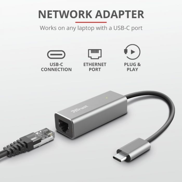 Перехідник Trust Dalyx USB-C to Ethernet Adapter