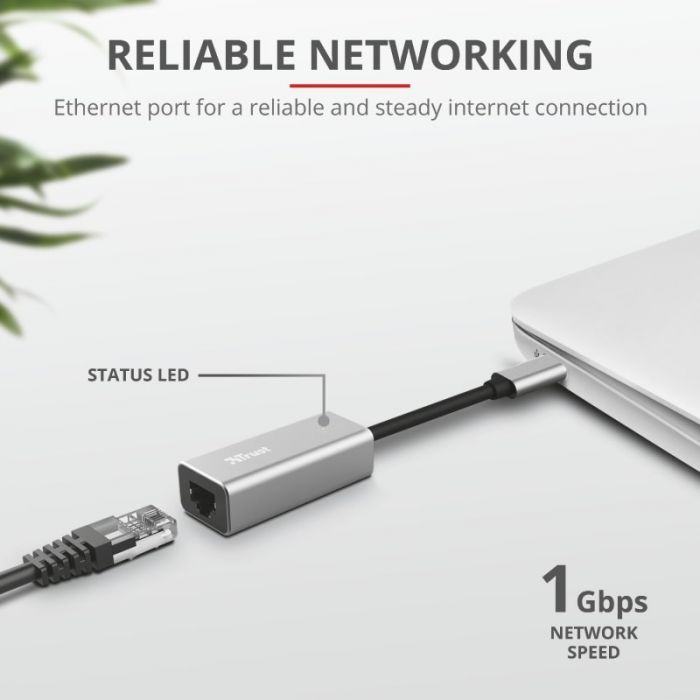 Перехідник Trust Dalyx USB-C to Ethernet Adapter